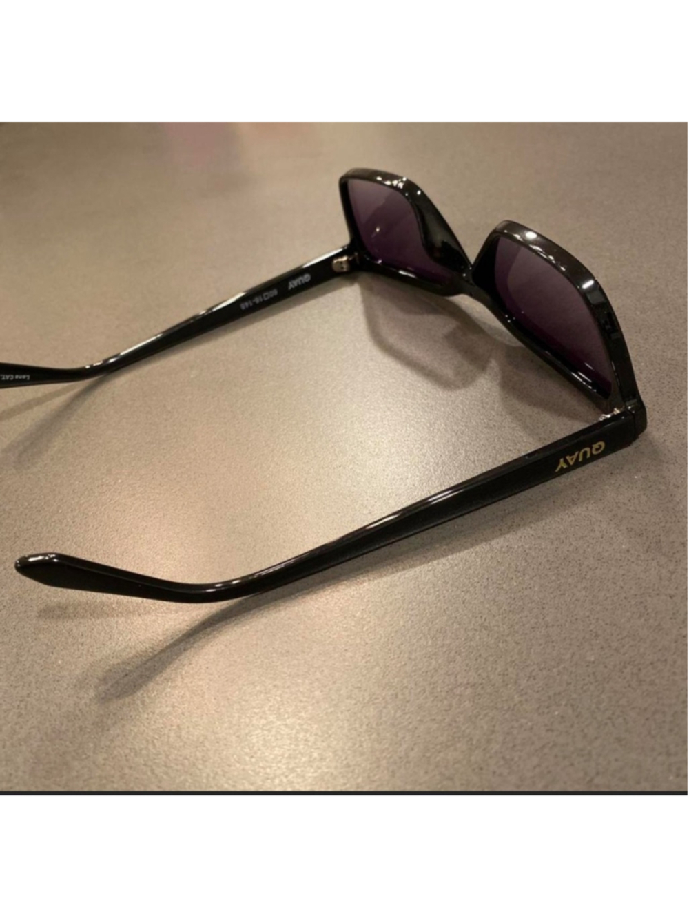Women's Quay Black Gold Top Shelf Square Sunglasses One Size - Picture 3 of 3